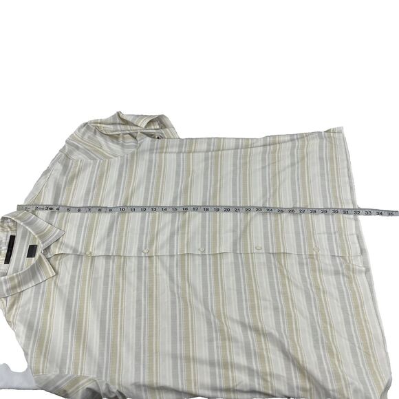 Mens Nike Golf Dri-Fit Tiger Woods Short Sleeve Button Up Shirt Sz XL Striped - Picture 8 of 9